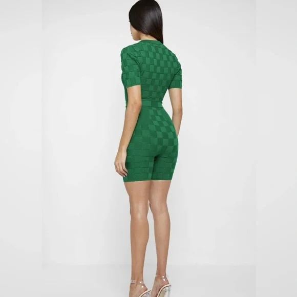 Maniere De Voir Green Textured Jumpsuit - Picture 2 of 8